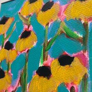 Total of 2, 12x12 Black Eyed Susan original paintings.